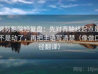 努努影院短复盘：先对齐轴线起点是不是动了，再把主语写清楚（像做口径翻译）