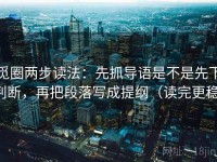 觅圈两步读法：先抓导语是不是先下判断，再把段落写成提纲（读完更稳）