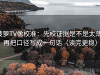 菠萝TV像校准：先校证据是不是太薄，再把口径写成一句话（读完更稳）