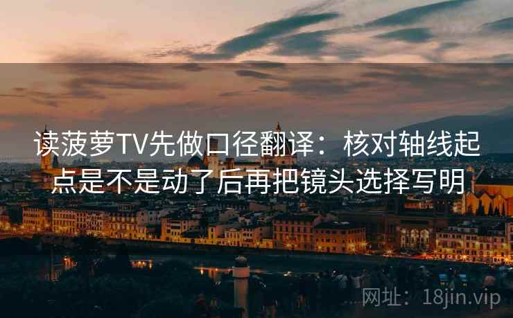读菠萝TV先做口径翻译：核对轴线起点是不是动了后再把镜头选择写明