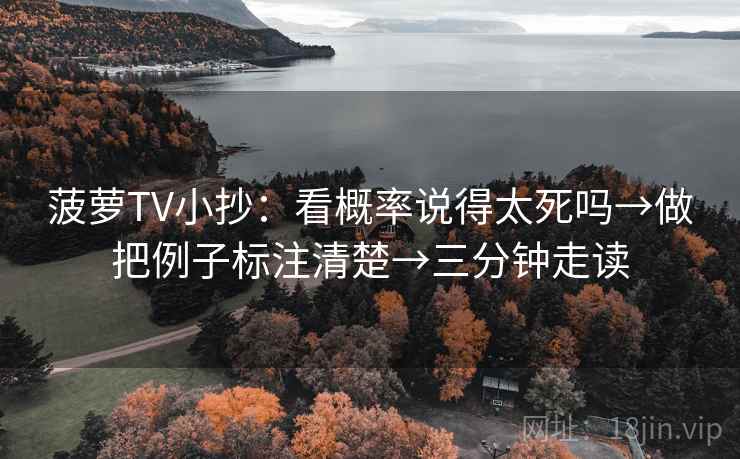 菠萝TV小抄：看概率说得太死吗→做把例子标注清楚→三分钟走读