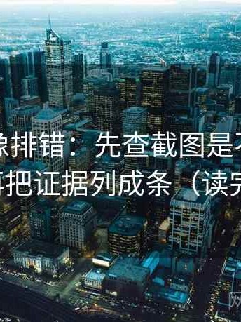 爱一帆像排错：先查截图是不是缺语境，再把证据列成条（读完更稳）