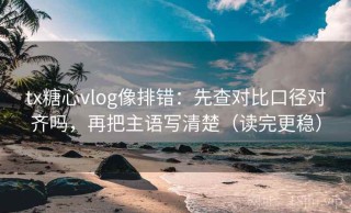 tx糖心vlog像排错：先查对比口径对齐吗，再把主语写清楚（读完更稳）